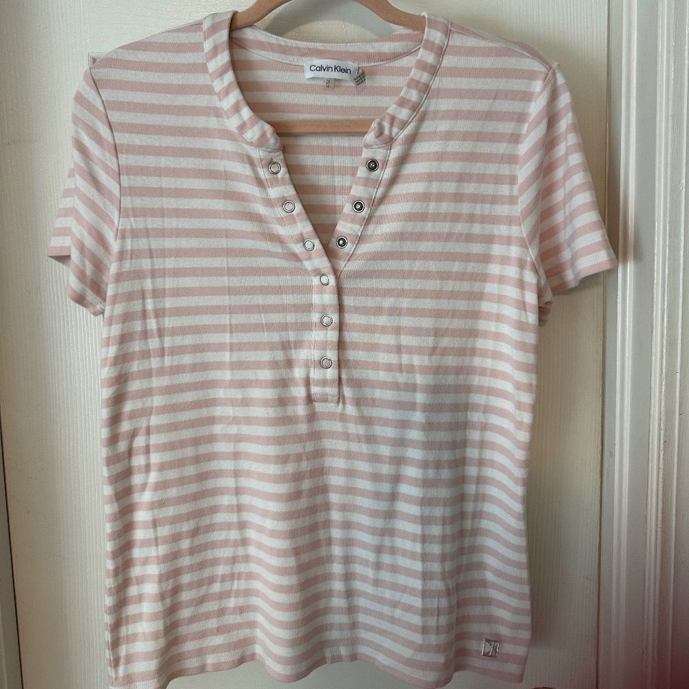 Calvin Klein Button Front Tee